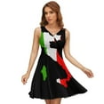 thumbnail image 1 of Italy Flag Map Women's Tank Dress V Neck Sleeveless Summer Sundress, 1 of 7