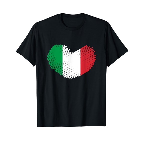 Italy Flag Merchandise For Italian Heritage Roots Heart KIds Men Women T-Shirt