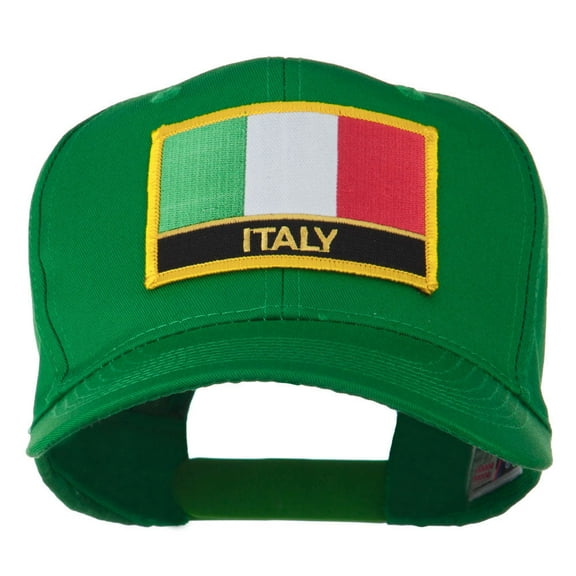 Italy Flag Patched Twill Pro Style Cap - Kelly OSFM