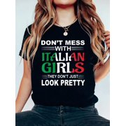 Italy Flag Pride Savage Attitude Italian Girls T-Shirt Graphic Tee summer Tops For Women Round Neck Fashion Cotton shirts