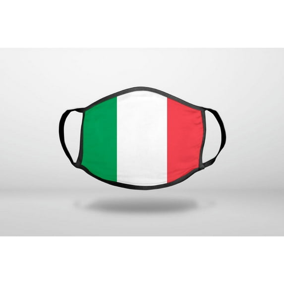 Italy Flag Red White Green - 3-Ply Reusable Soft Cloth Face Covering, Unisex, Cotton Inner Layer