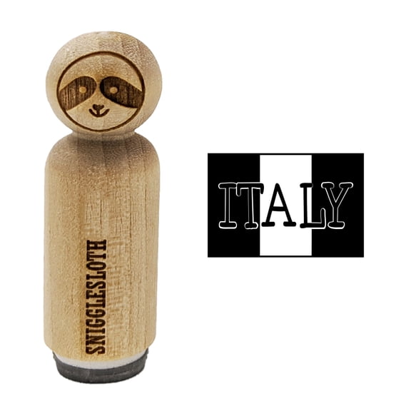 Italy Flag Text Rubber Stamp for Scrapbooking Crafting Stamping - Medium 1 Inch