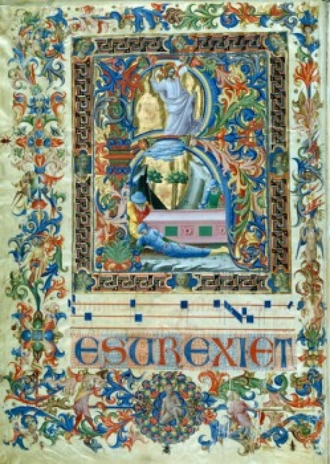 Italy Florence Biblioteca Laurenziana Resurrection by Lorenzo Monaco (1370-14225) Canvas Art - Lorenzo Monaco (24 x 36)