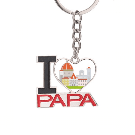 Italy Florence Landscape National Pattern Keychain Metal Keyring Holder Love PAPA Father