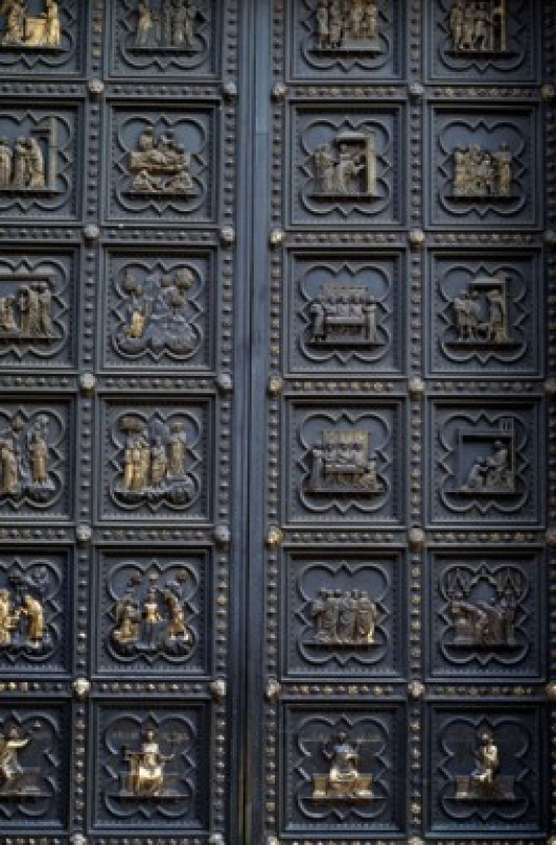 Italy Florence Life of St John the Baptist (Southern Doors of Baptistery) by Andrea Pisano 1336 (1290-13489) Canvas Art - Andrea Pisano (18 x 24)
