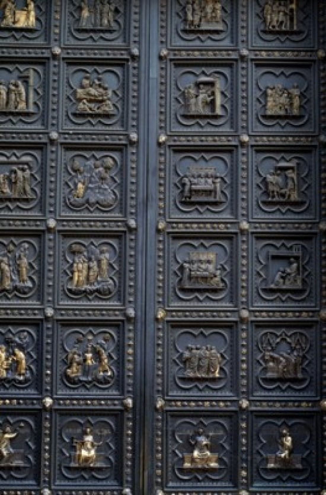 Italy Florence Life of St John the Baptist (Southern Doors of Baptistery) by Andrea Pisano 1336 (1290-13489) Canvas Art - Andrea Pisano (24 x 36)