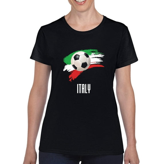 Italy Football Soccer T-Shirt Women -Smartprints Designs, Female 3X-Large