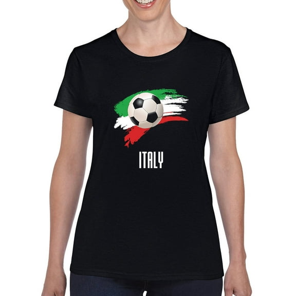 Italy Football Soccer T-Shirt Women -Smartprints Designs, Female x-Large