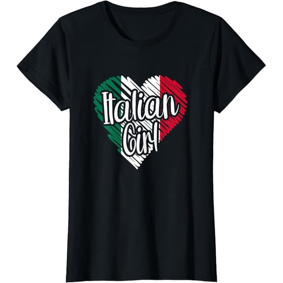 Italy For Girl Italian Heart Flag for Women Italia T-Shirt