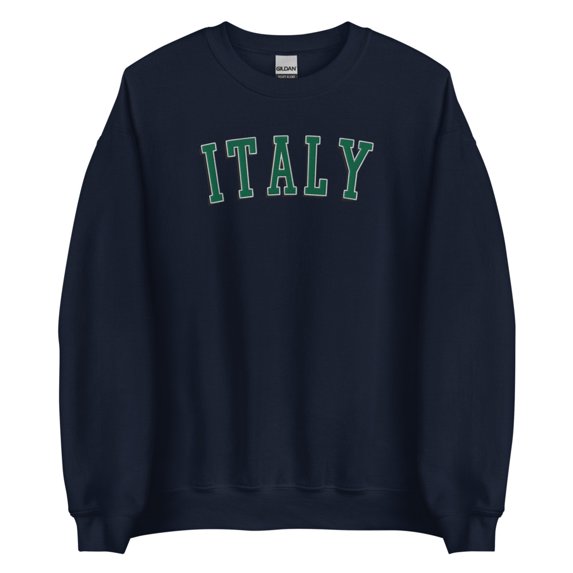 Italy Green Embroidered Sweatshirt (Navy, 5XL)