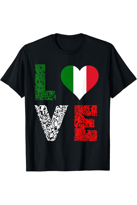 Italy Heart Italian Love Italia Flag Italiano Roots Amore T-Shirt