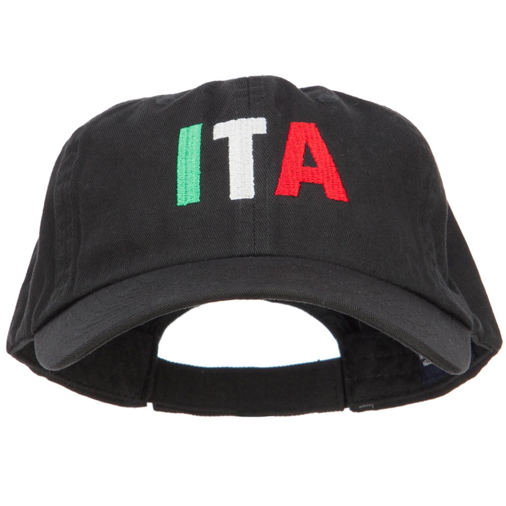 Italy ITA Flag Embroidered Low Profile Cap - Black OSFM
