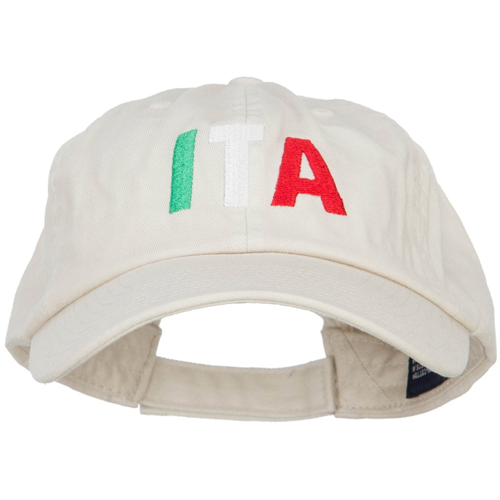 Italy ITA Flag Embroidered Low Profile Cap - Putty OSFM
