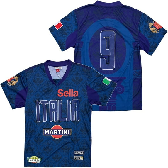 Italy International Team Men's Headgear Classics 1990 World Cup Soccer Jersey (X-Large, Blue)