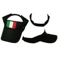 thumbnail image 1 of Italy Italian Flag Black Embroidered Visor Hat Cap (RUF), 1 of 4