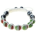 thumbnail image 1 of Italy Italian Flag Green White Red Cord Macrame Beaded Adjustable Bracelet, 1 of 2