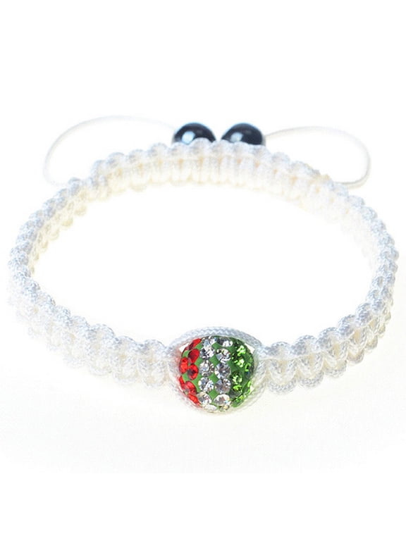Italy Italian Flag Green White Red Cord Macrame Beaded Adjustable Bracelet