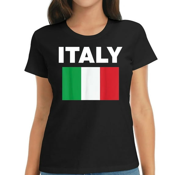 Italy Italian Flag Heritage Short Sleeve Women's T-Shirt with Fashionable Print