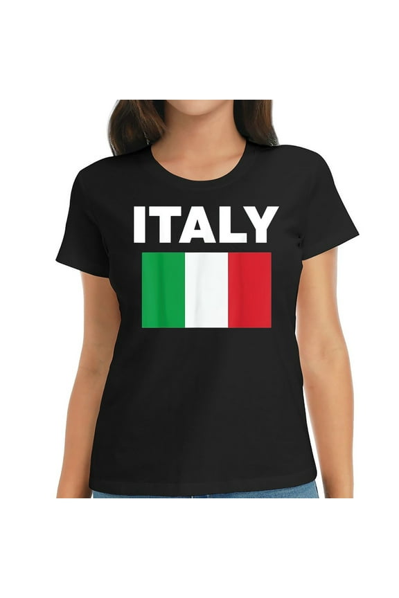 Italy Italian Flag Heritage Short Sleeve Women's T-Shirt with Fashionable Print