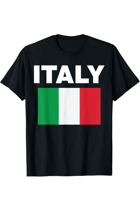 Italy Italian Flag Heritage T-ShirtMen and women, Black T-shirt, size: Extra large