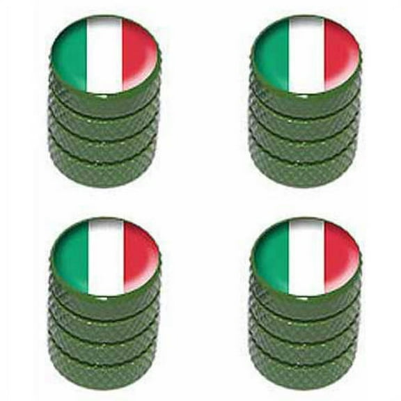 Italy Italian Flag Tire Rim Wheel Aluminum Valve Stem Caps, Multiple Colors