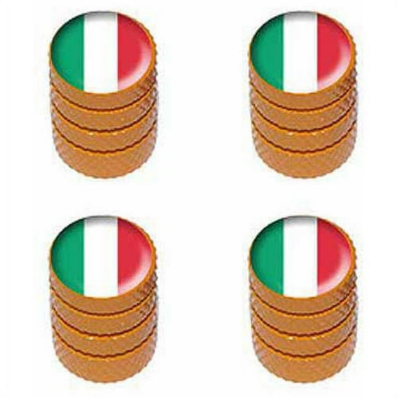 Italy Italian Flag Tire Rim Wheel Aluminum Valve Stem Caps, Multiple Colors