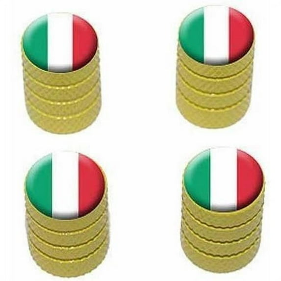 Italy Italian Flag Tire Rim Wheel Aluminum Valve Stem Caps, Multiple Colors