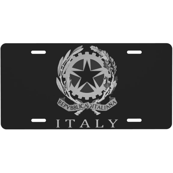 Italy Italian Logo Flag License Plate for Cars with 4 Holes 6x12 Inch Bar Pub Cafe Garage Home Wall Decor Unisex-Adult Metal License Plate Tag