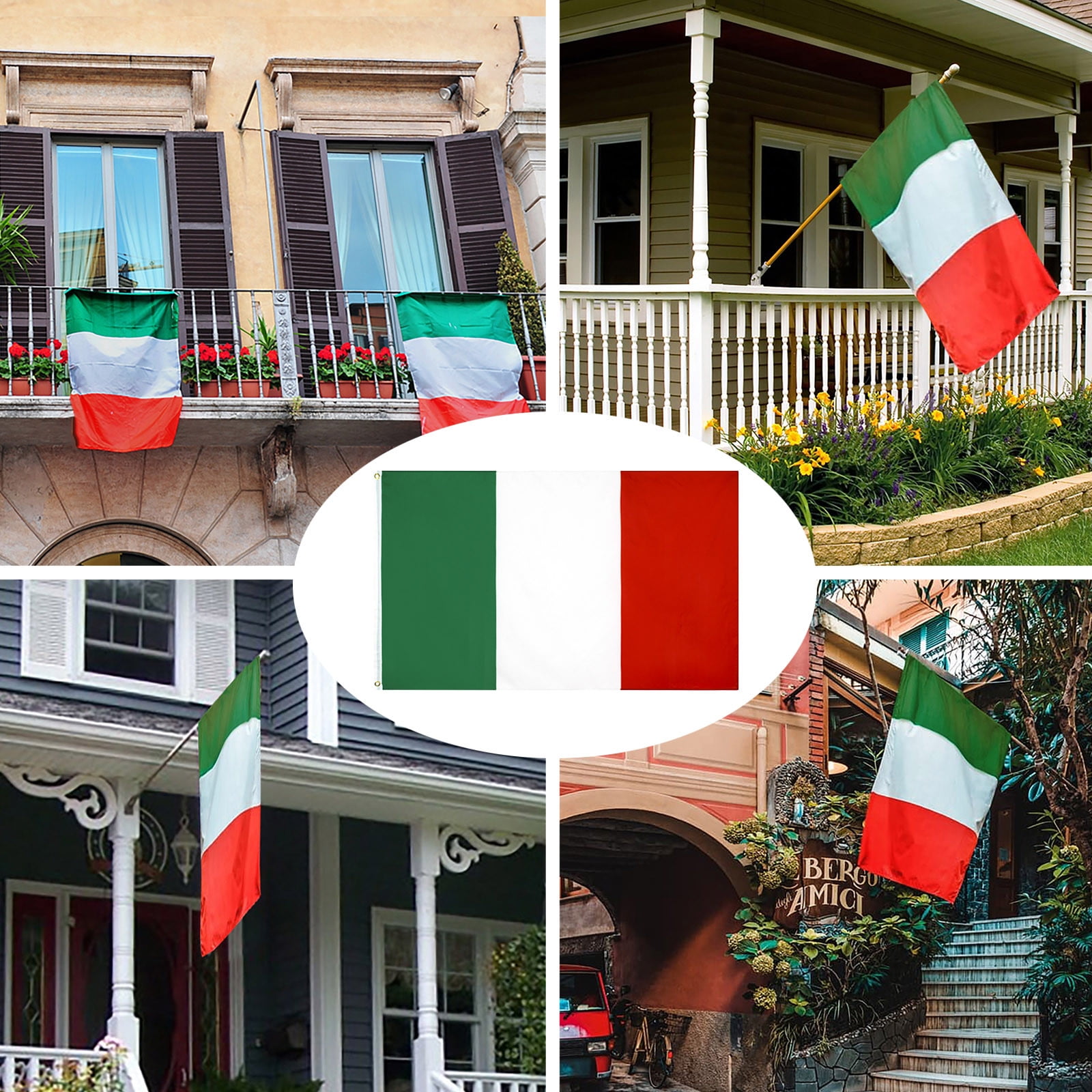 Italy (Italy) Flag 59Inch X23.5 Inch PrintBright Color Brass