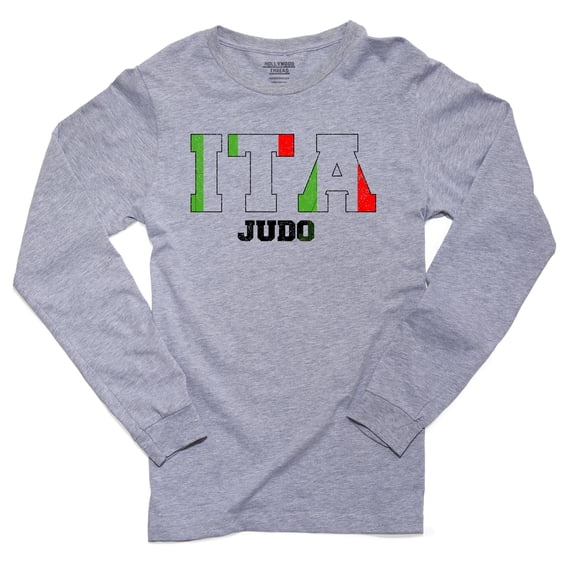Italy Judo - Olympic Games - Rio - Flag Men's Long Sleeve Grey T-Shirt
