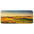 thumbnail image 1 of Italy Kitchen Mat, Tuscany Crete Senesi Rural Landscape Cypress Trees Country Farmland Europe, Plush Decorative Kitchen Mat with Non Slip Backing, 47" X 19", Marigold Green Blue, by Ambesonne, 1 of 1