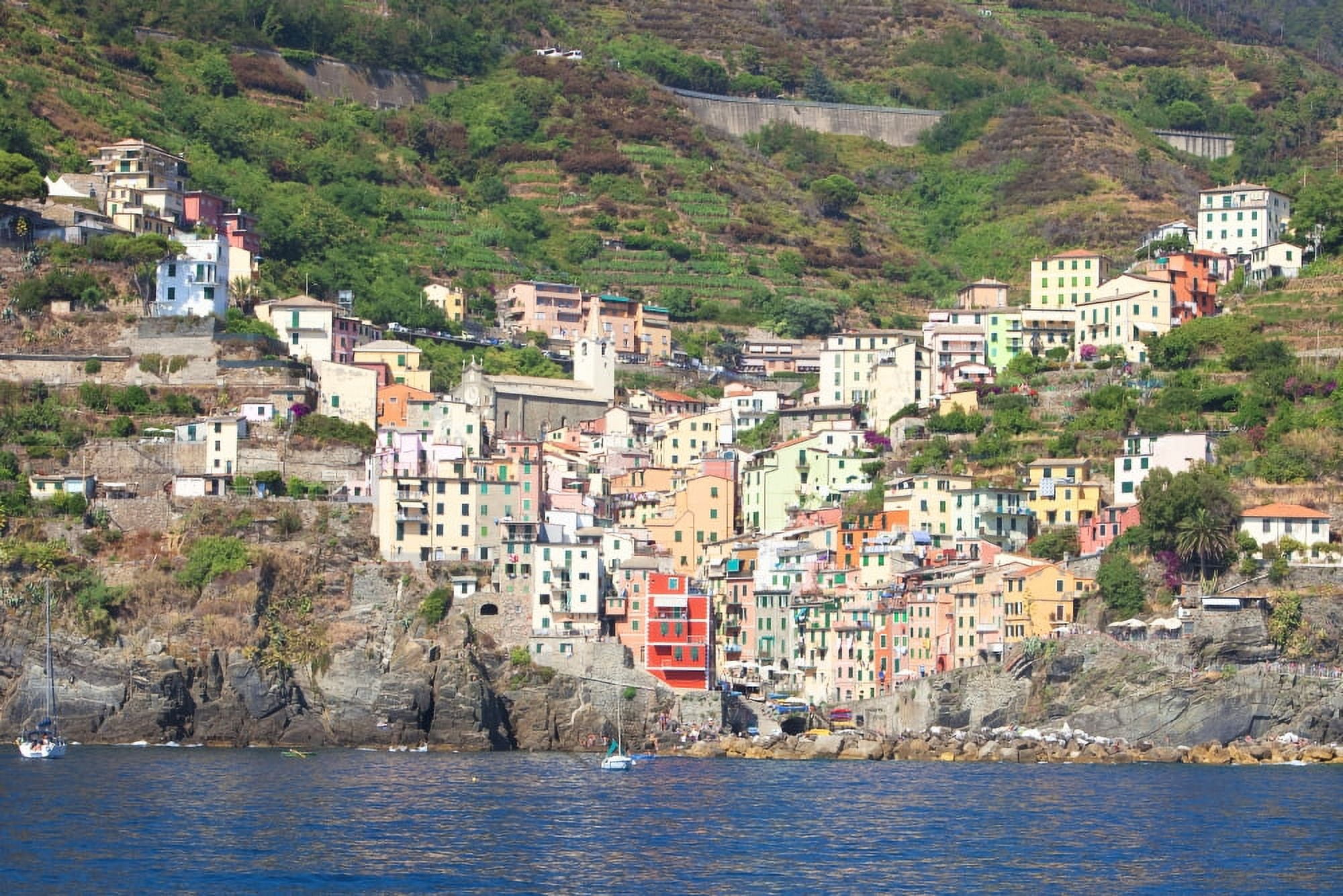 Italy Liguria Cinque Terre Riomaggiore Canvas Art - Panoramic Images (27 x 9)