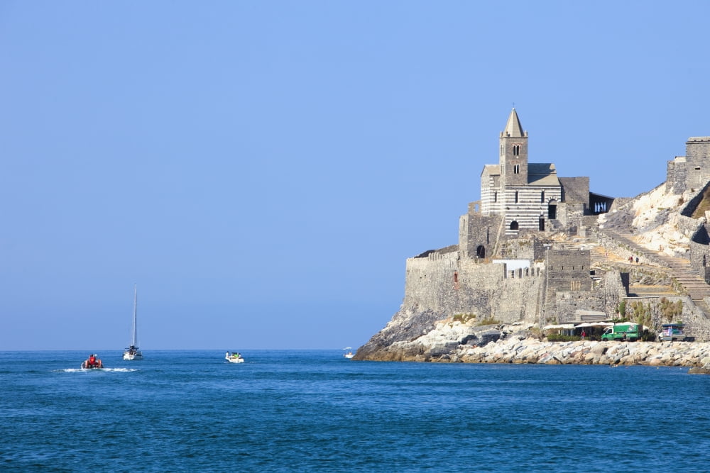 Italy Liguria La Spezia Golfo dei Poeti Portovenere San Pietro Church Canvas Art - Panoramic Images (36 x 12)