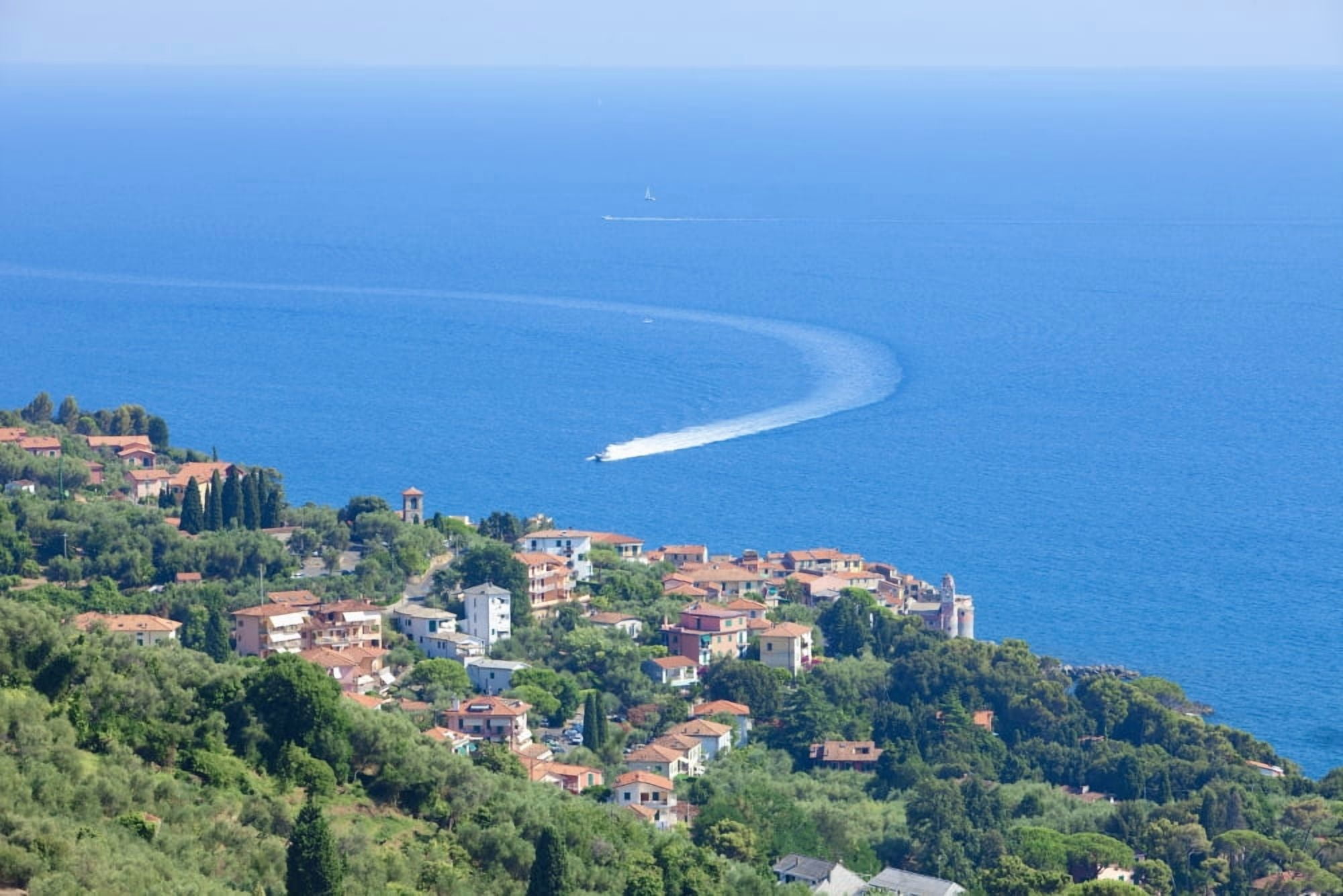 Italy Liguria Lerici - Boat traffic in Mediterranean Canvas Art - Panoramic Images (27 x 9)
