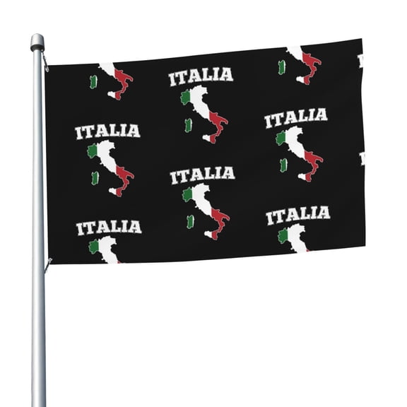 Italy Map Flag Flag 5x8 Ft Print Vivid Color Outdoors Indoors Light-Weight Polyester Flags