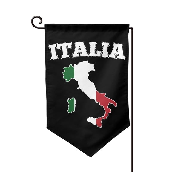 Italy Map Flag Garden Flag Vertical Double Sided Yard Outdoor Decoration 12.5 x 18 Inch Sharp Corner