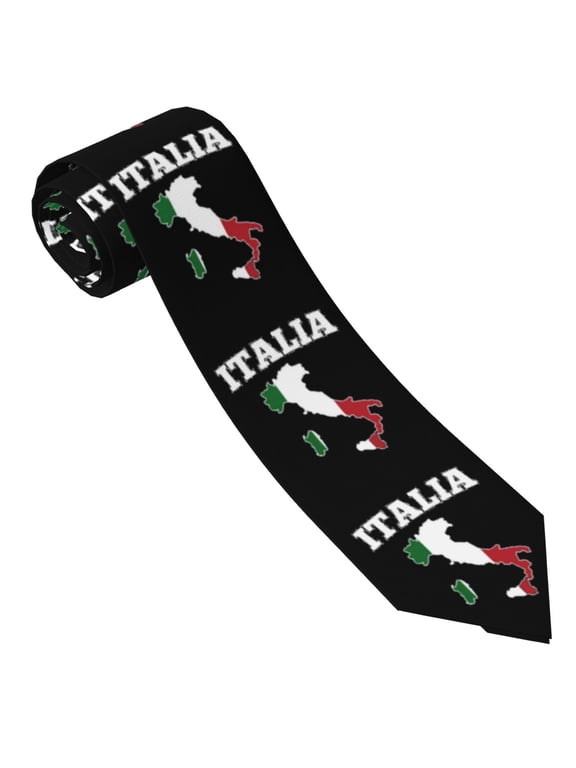 Italy Map Flag Tie For Men Funny Neckties Fashion Gentleman Soft Comfortable Ties