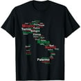thumbnail image 1 of Italy Map Silhouette Flag Towns Cities Rome Travel Europe T-ShirtMen and women, Black T-shirt, size: Extra large, 1 of 4