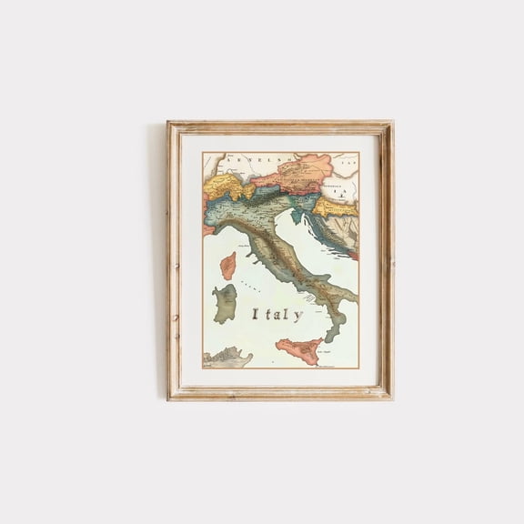 Italy Map Travel Poster
