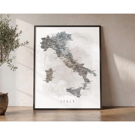 Italy Map Travel Poster