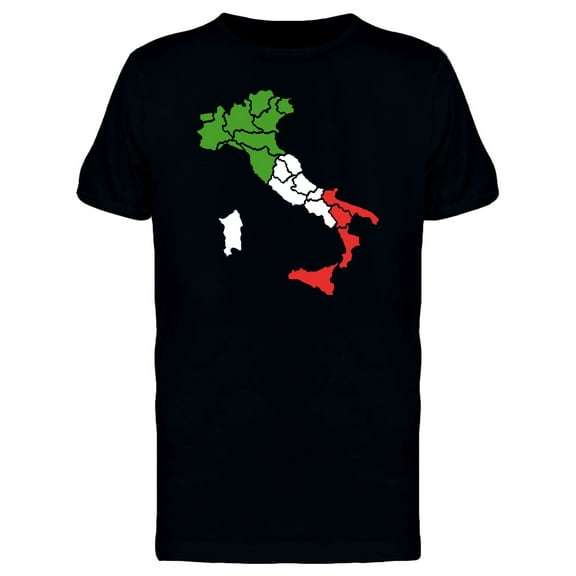 Italy Map With Flag Colors T-Shirt Men -Image by Shutterstock, Male Small