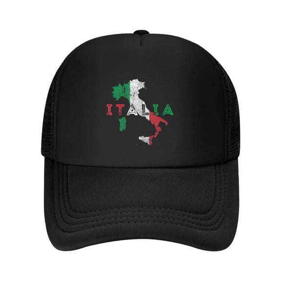 Italy Map and Flag Souvenir - Distressed Italia Baseball Cap