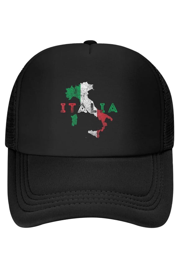 Italy Map and Flag Souvenir - Distressed Italia Baseball Cap