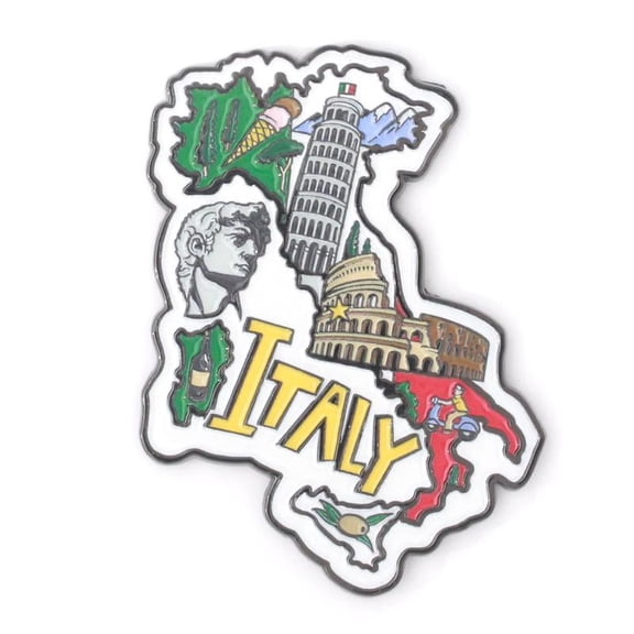 Cre8Travel Italy Map Shape and National Flag Colors Inspired Refrigerator Magnets