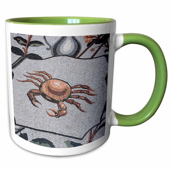 3drose, Italy, Naples. Galleria Umberto 1. Ornate Marble Mosaic Floor., 15oz Two-tone Green Mug