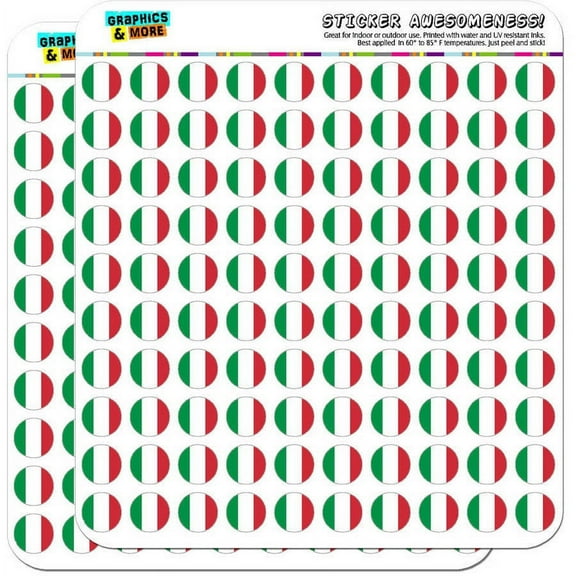 Italy National Country Flag 200 1/2" (0.5") Planner Calendar Scrapbooking Crafting Stickers