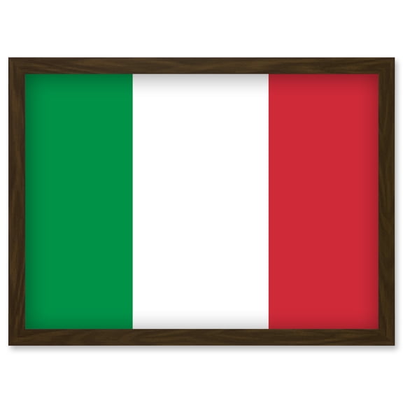 Italy National Flag Patriotic Vexillology World Flags Country Region Poster Artwork Framed Wall Art Print A4