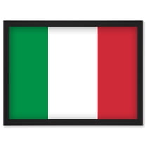 Italy National Flag Patriotic Vexillology World Flags Country Region Poster Artwork Framed Wall Art Print A4