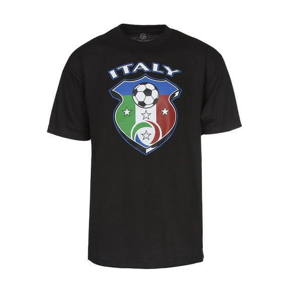 Italy National Futbol Team Black T-Shirt - 3X-Large