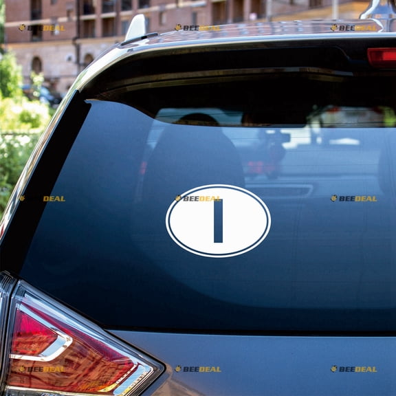 Italy Oval Country Code I Sticker Decal Vinyl Italian - 3 Pack White 4" - For Car Boat Laptop Cup No Background Die-cut